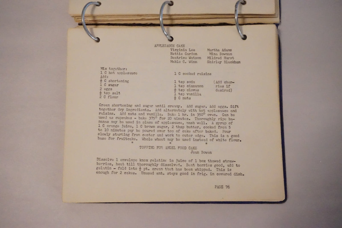 El Paso, Texas Second Ward Relief Society Cookbook 1953 Ringbound