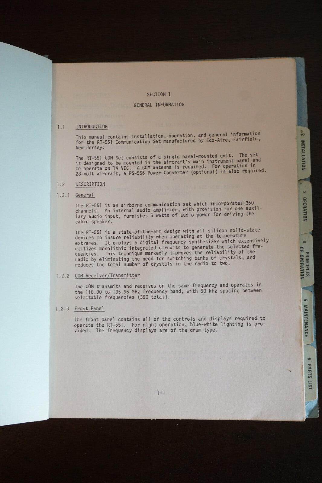 Edo-Aire RT-551 Communication Transceiver Instruction Manual