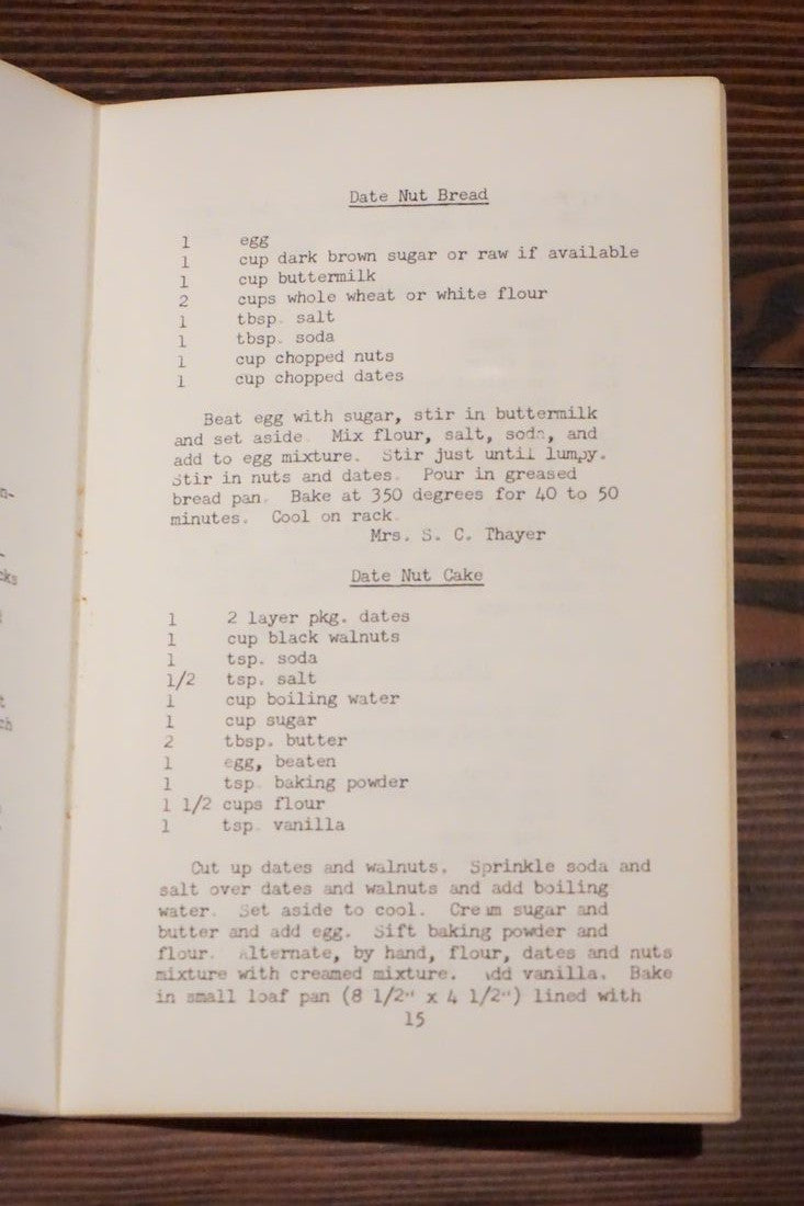 Recipes from The Sound of Music Bazaar 1966 Church Cookbook Staplebound