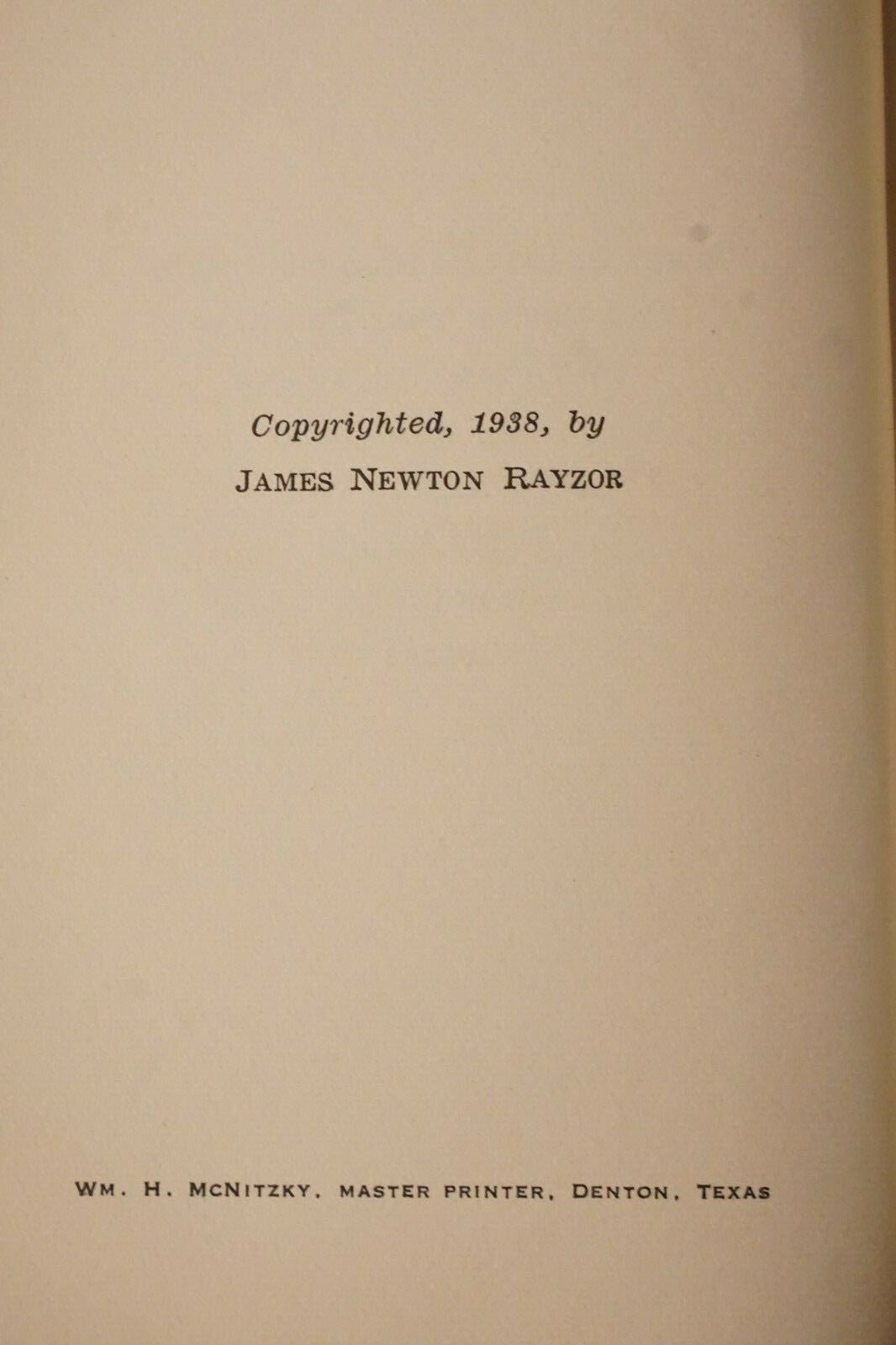 Very Rare Copy of The Deacon by James Newton Rayzor 1938 Hardcover