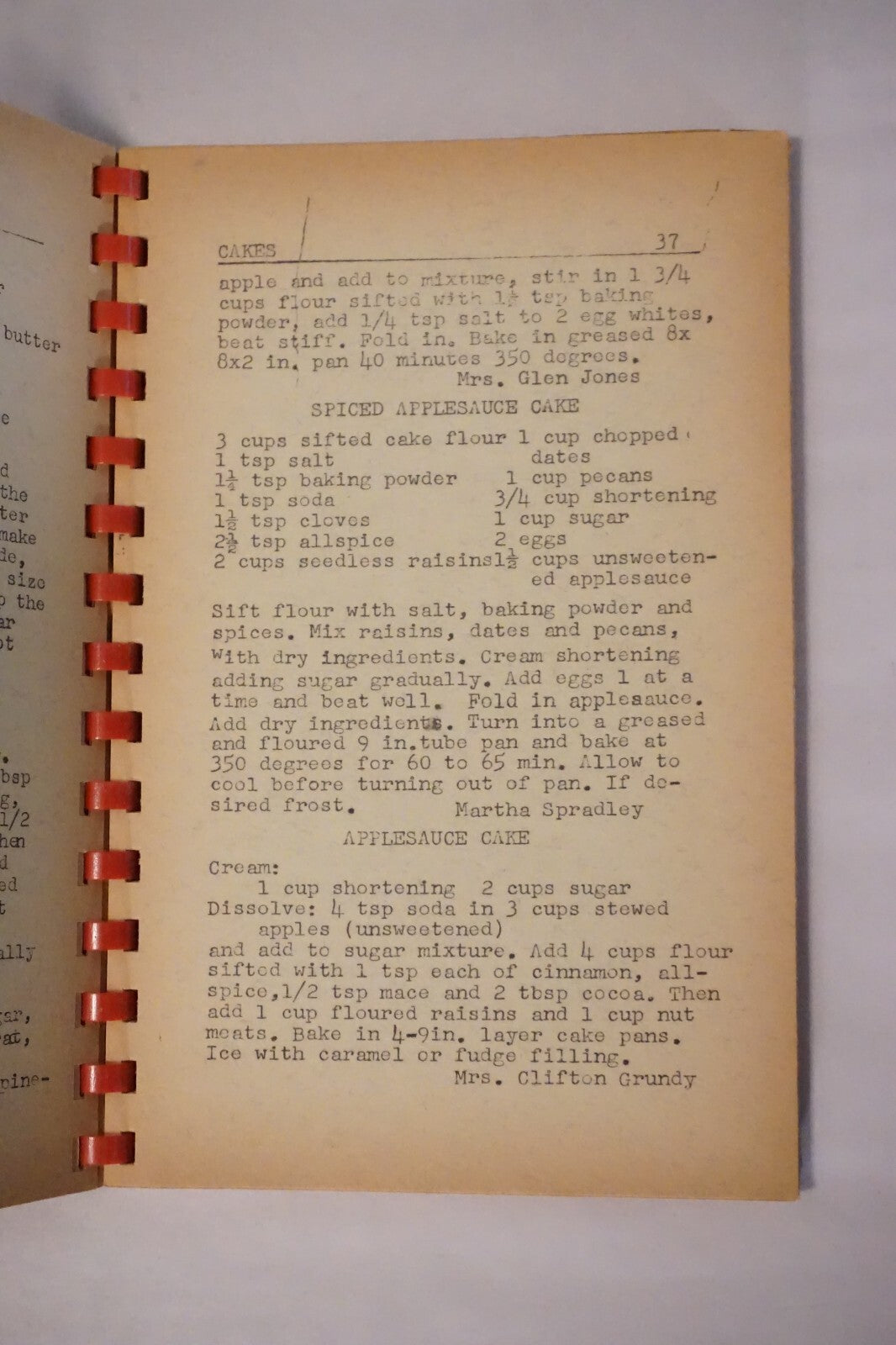Anton, Texas Study Club Cookbook 1952 Spiralbound