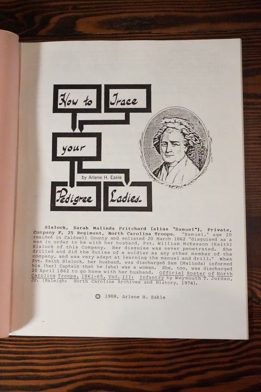 How To Trace Your Pedigree Ladies by Arlene H. Eakle 1988 Staplebound