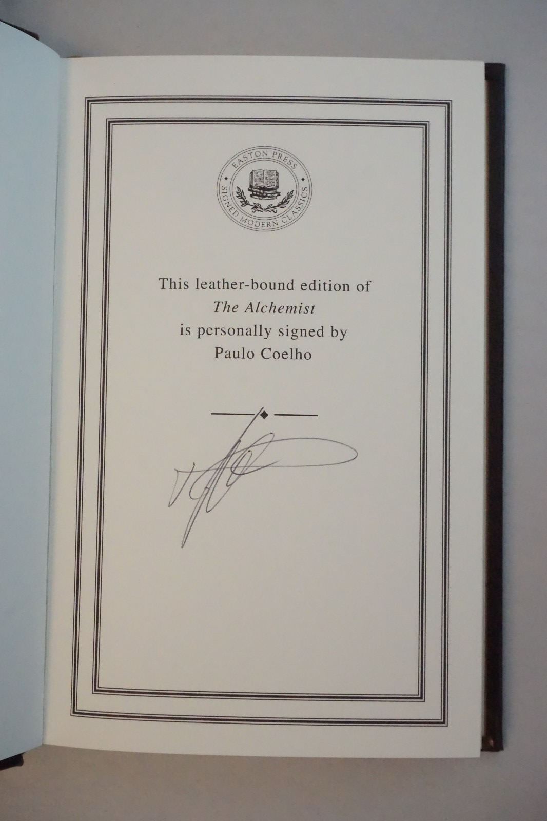 The Alchemist by Paulo Coelho 2007 Signed Easton Press
