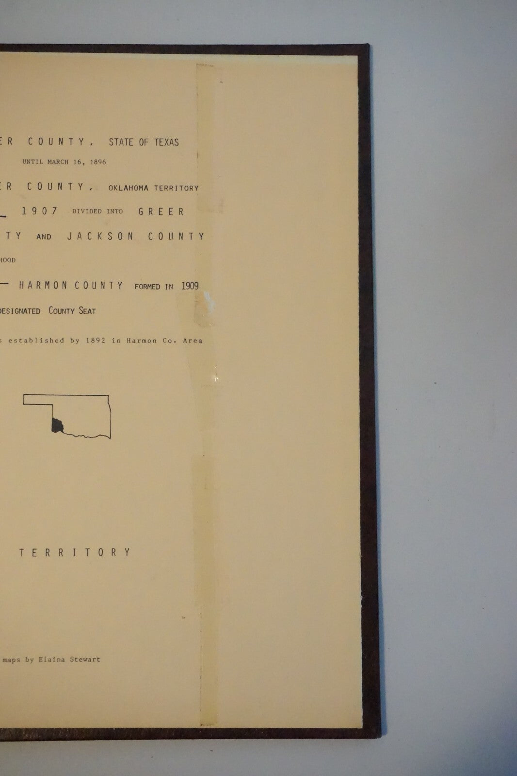 Planning the Route: History of Harmon County, Oklahoma 1980 HC