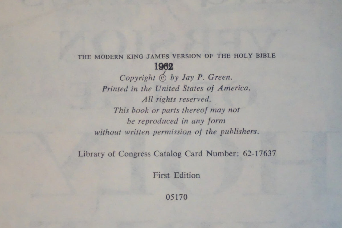 The Modern King James Version of the Holy Bible First Edition (Hardcover 1962)