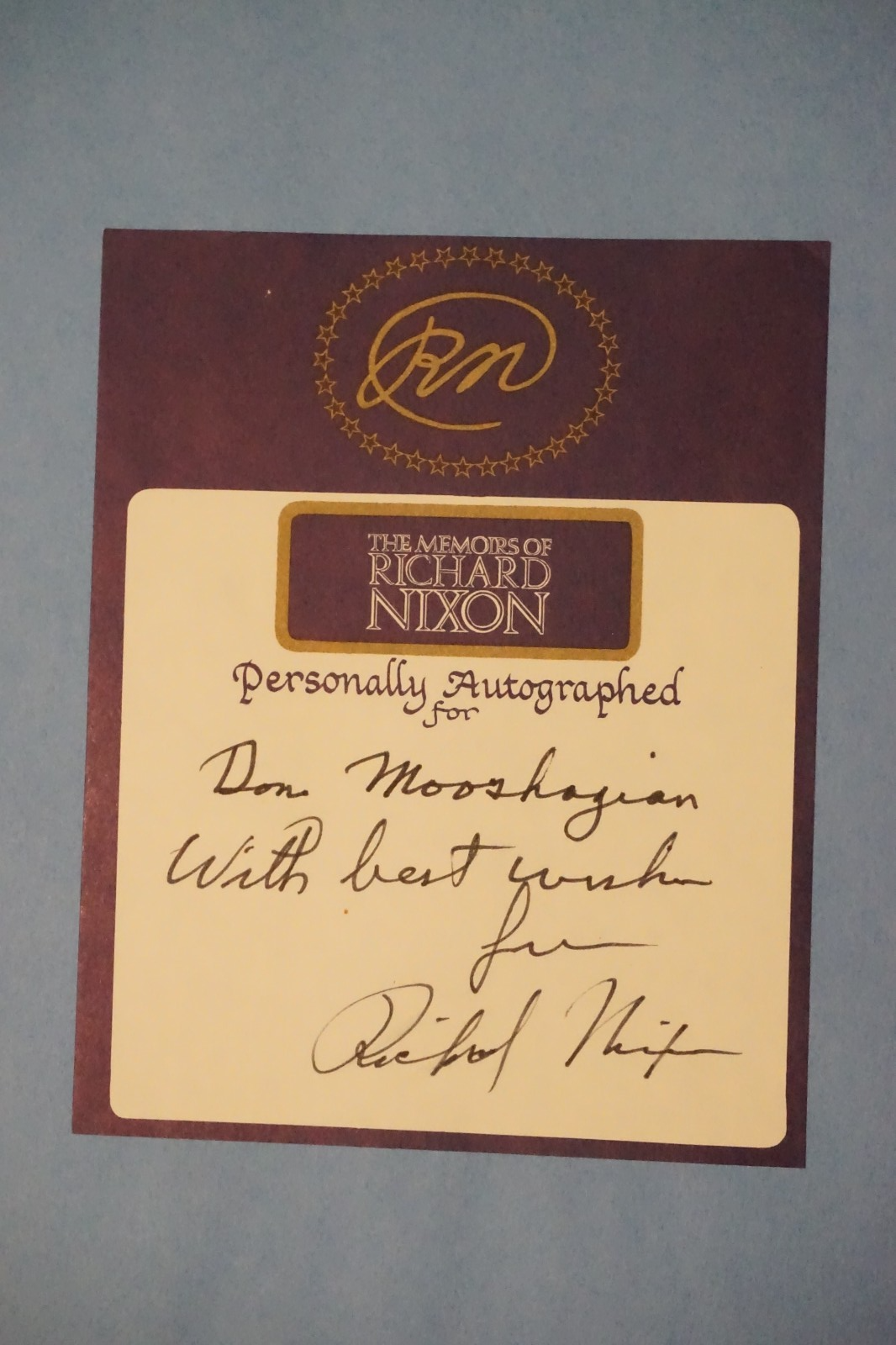 The Memoirs of Richard Nixon 1978 Signed Hardcover Dust Jacket