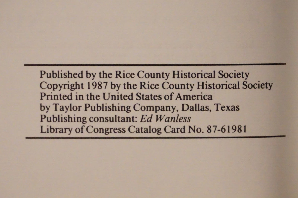 Portraits and Memories of Rice County, Minnesota 1987 HC