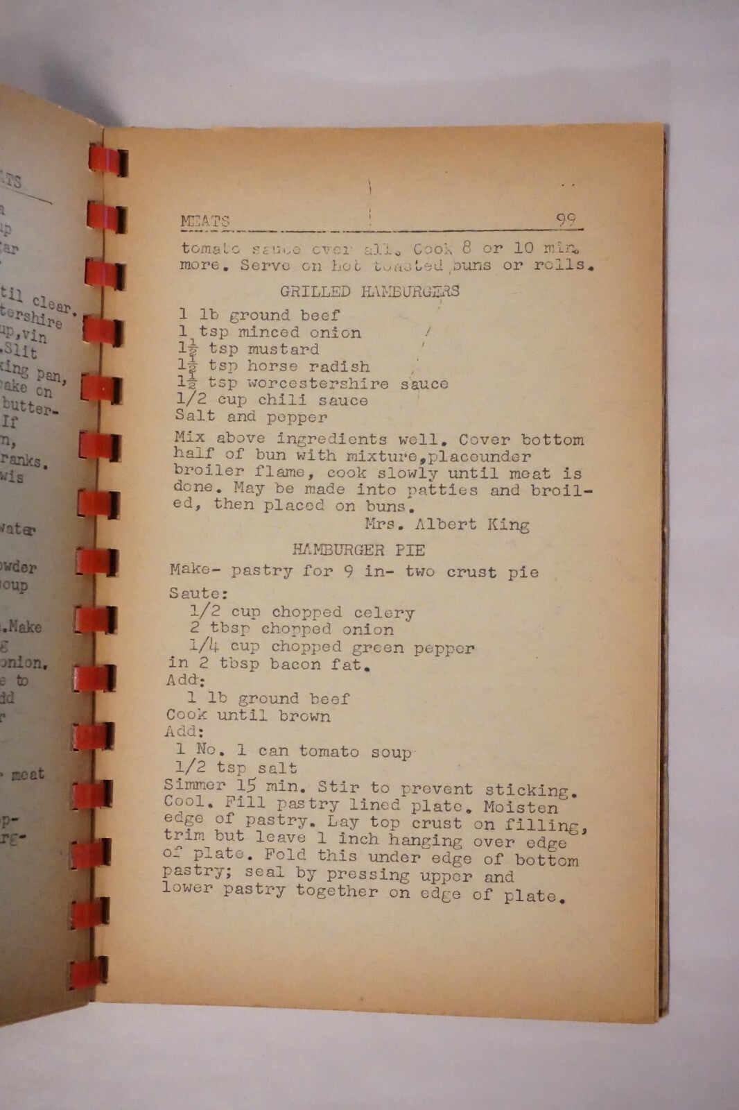 Anton, Texas Study Club Cookbook 1952 Spiralbound