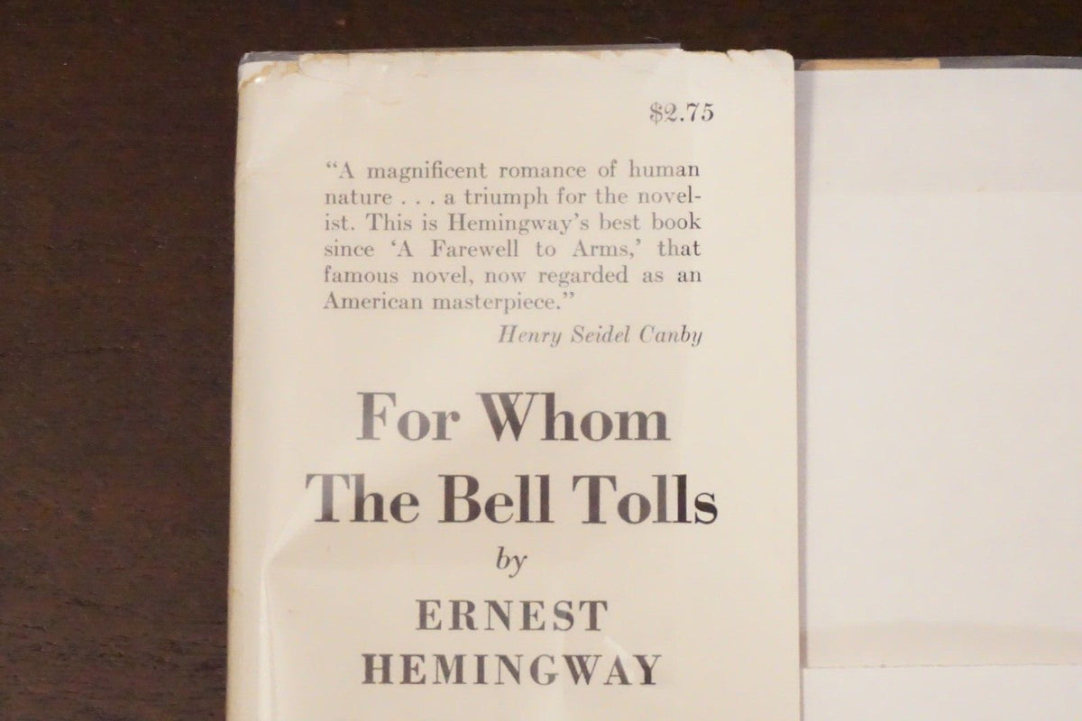 For Whom The Bell Tolls by Ernest Hemingway 1940 First Printing