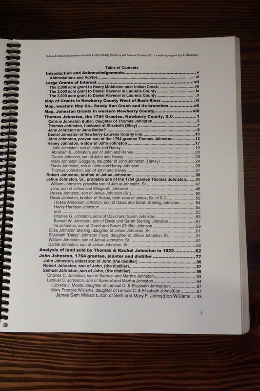 Selected Johnson and Johnston Families by J.E. Blackmon 2011 Ringbound
