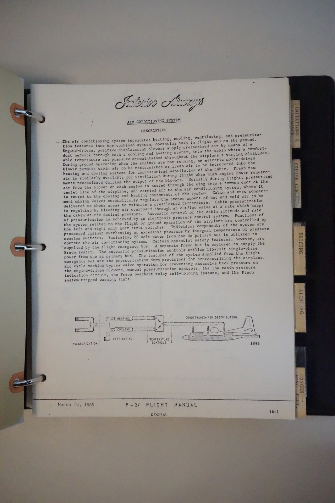 Interior Airways F-27 Airplane Manual For The 514-7 Engine