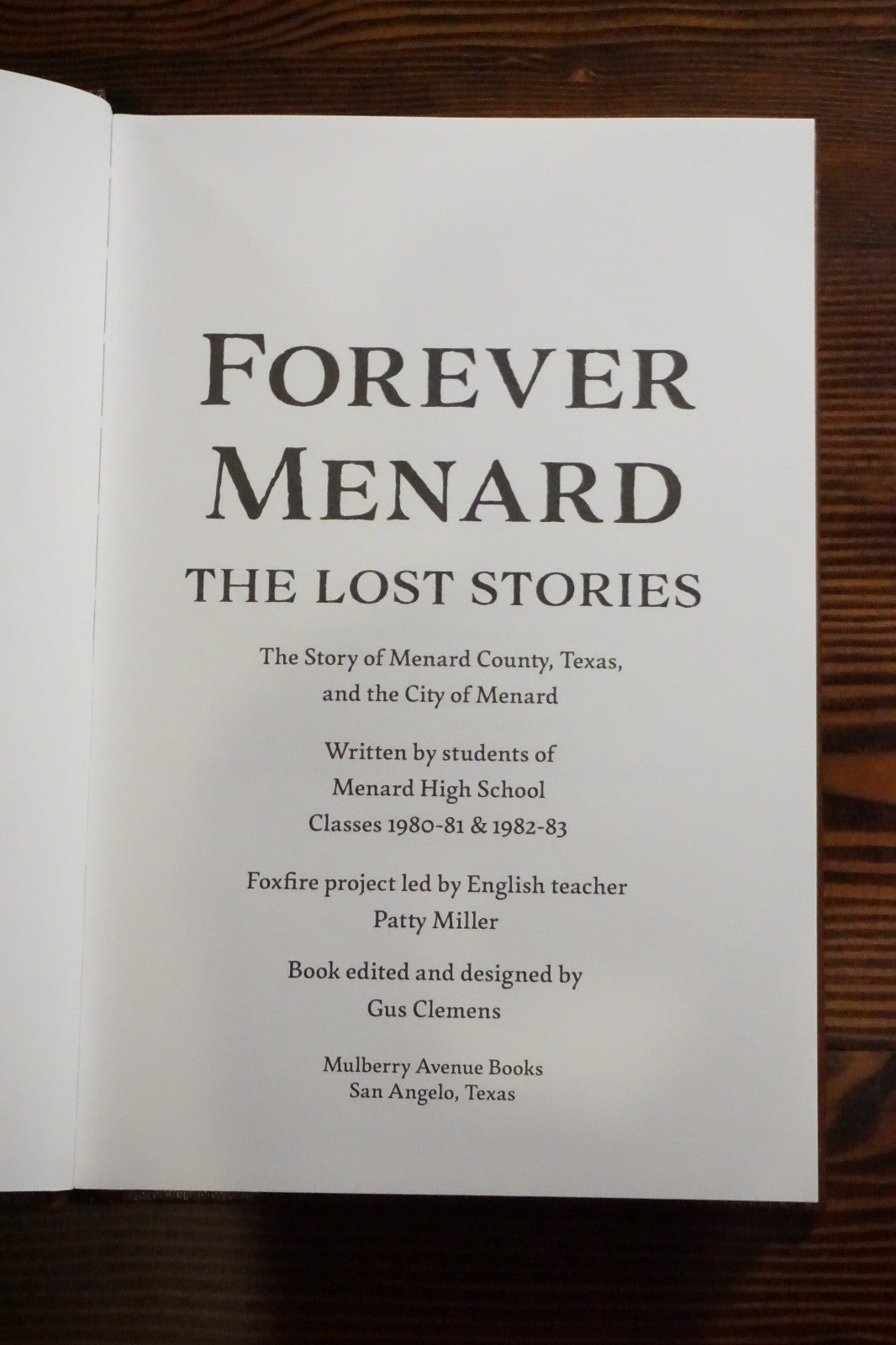 Forever Menard, Texas: The Lost Stories 2017 Hardcover