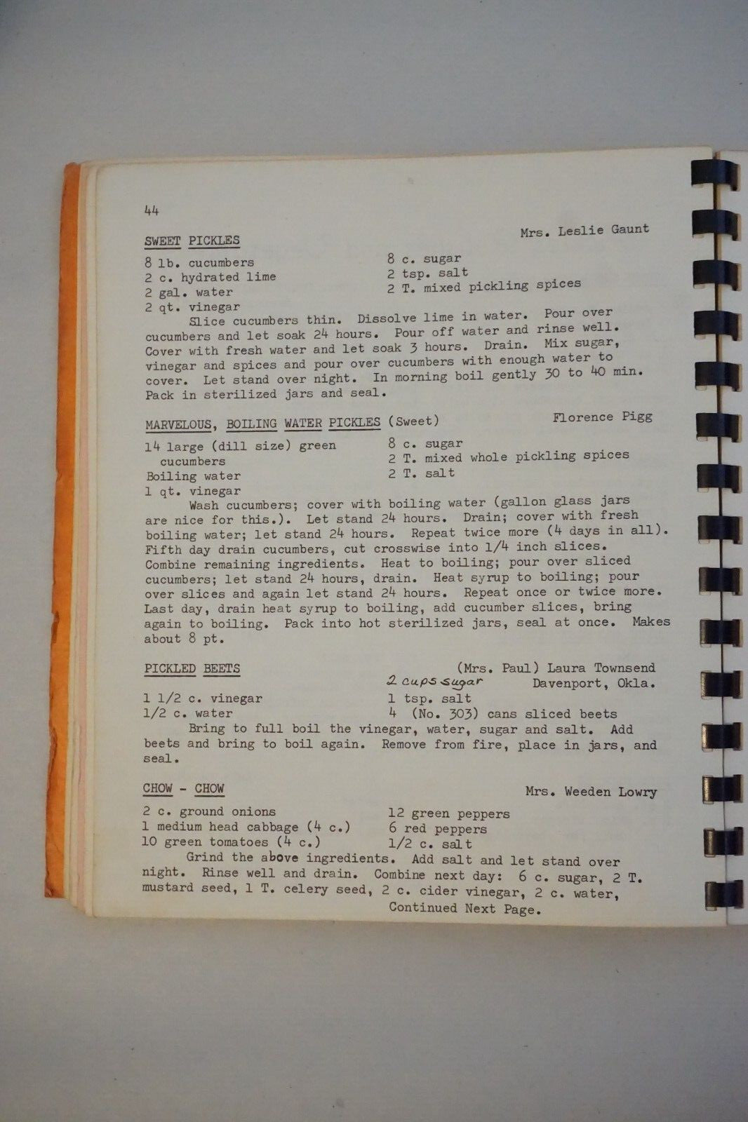 Rare - The Columbian Memorial Presbyterian Church Colony, Oklahoma Cookbook 1964