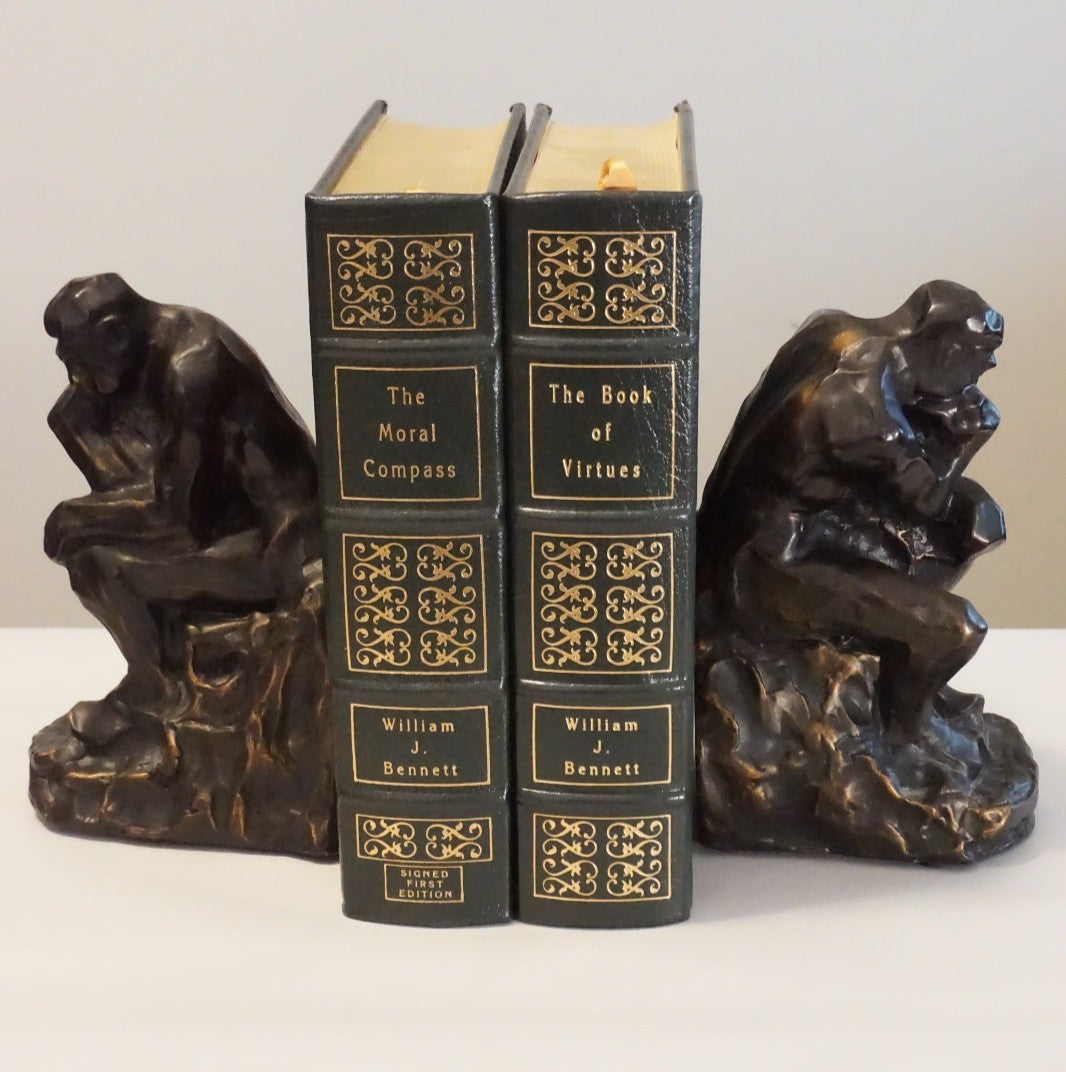 The Moral Compass (Signed) & The Book of Virtues by William Bennett Easton Press