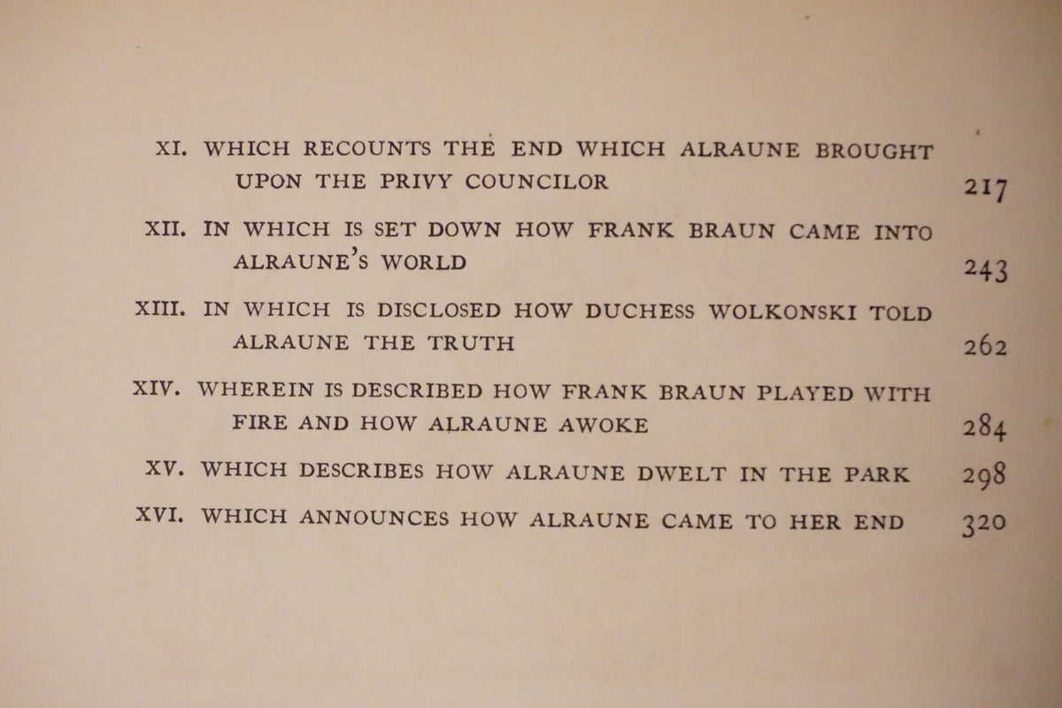 Alraune by Hanns Heinz Ewers 1929 Limited Edition HC DJ