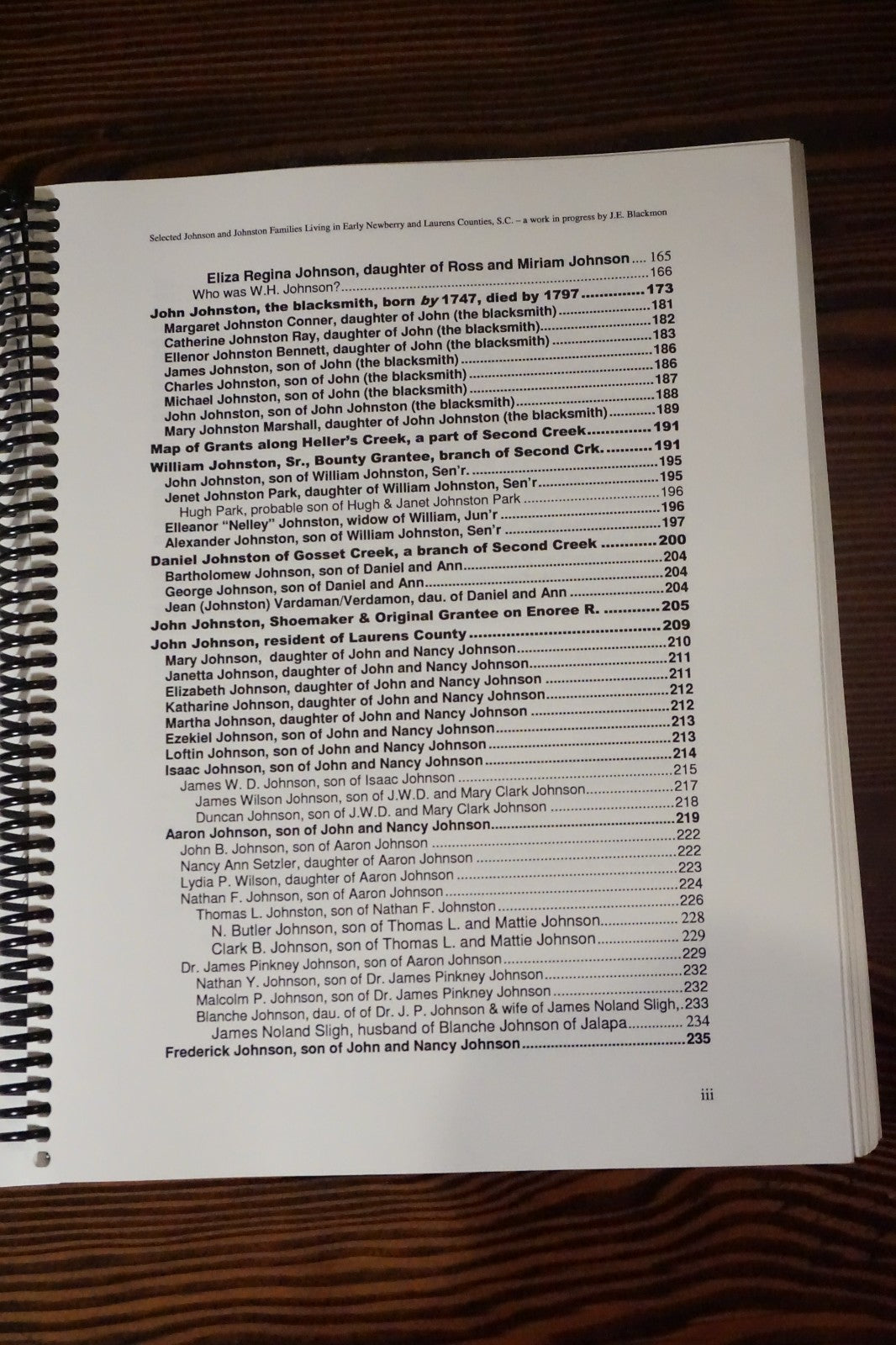 Selected Johnson and Johnston Families by J.E. Blackmon 2011 Ringbound