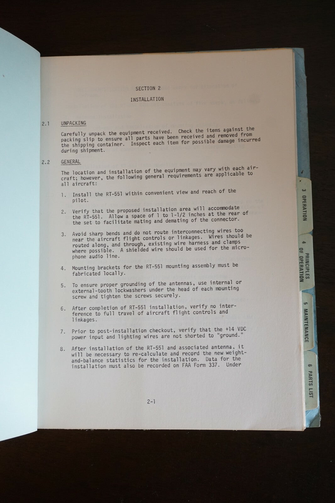 Edo-Aire RT-551 Communication Transceiver Instruction Manual