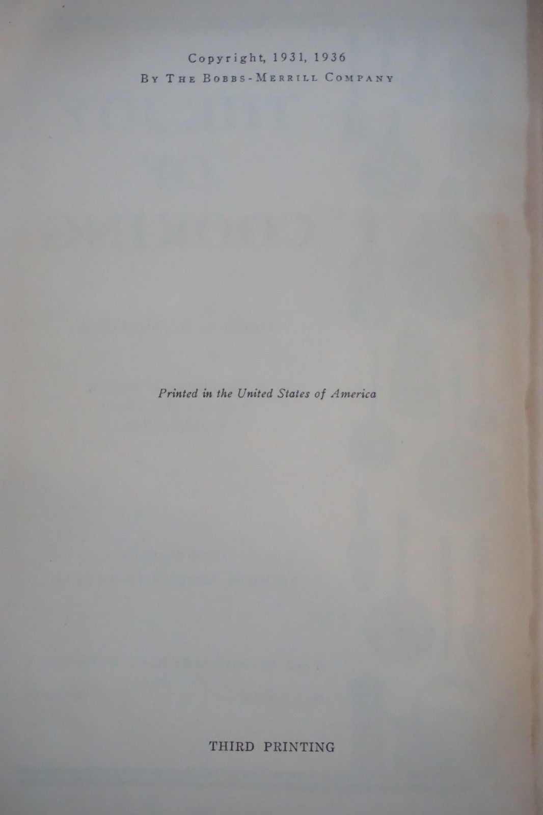 Joy of Cooking Irma Rombauer 1936 Third Printing Bobbs Merrill Gingham