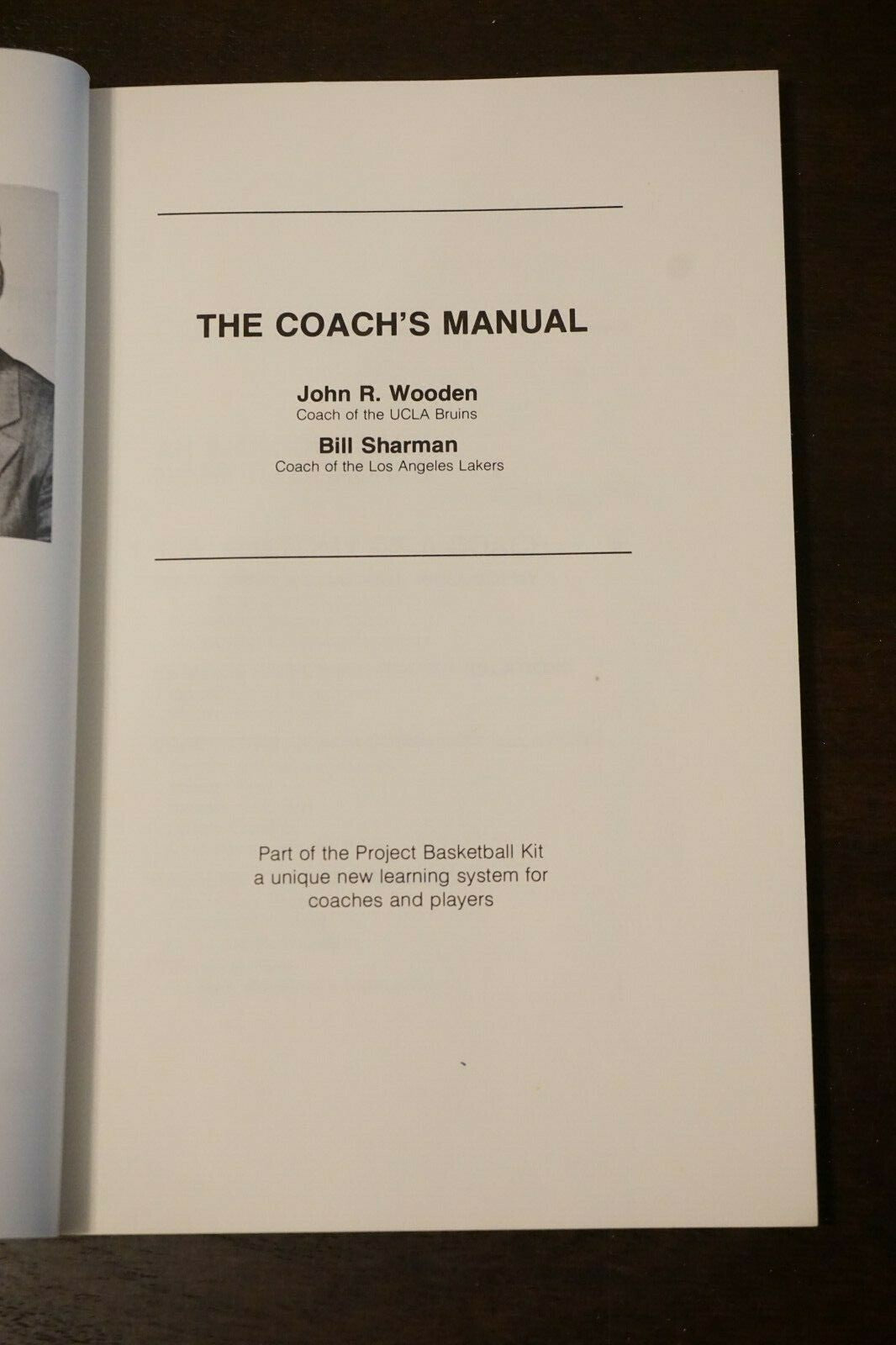 Coach's Manual by John R. Wooden and Bill Sharman 1974 PB - Very Rare