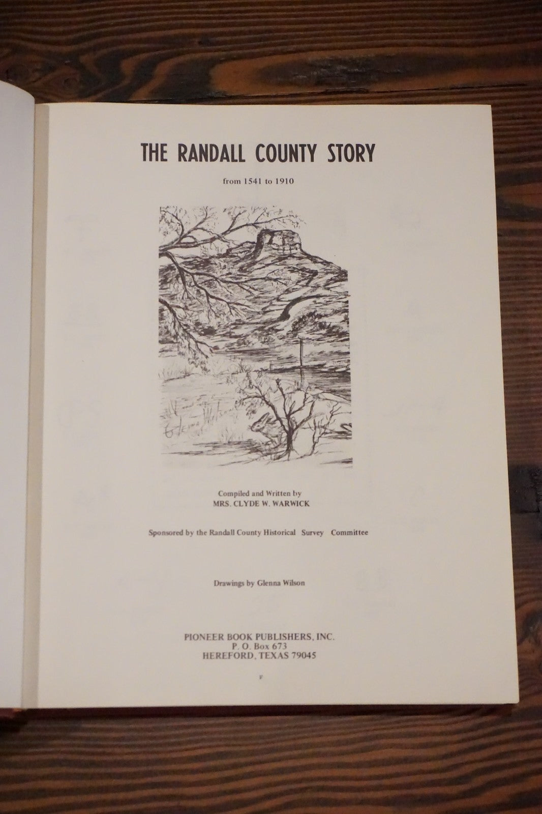 The Randall County, Texas Story 1969 Hardcover