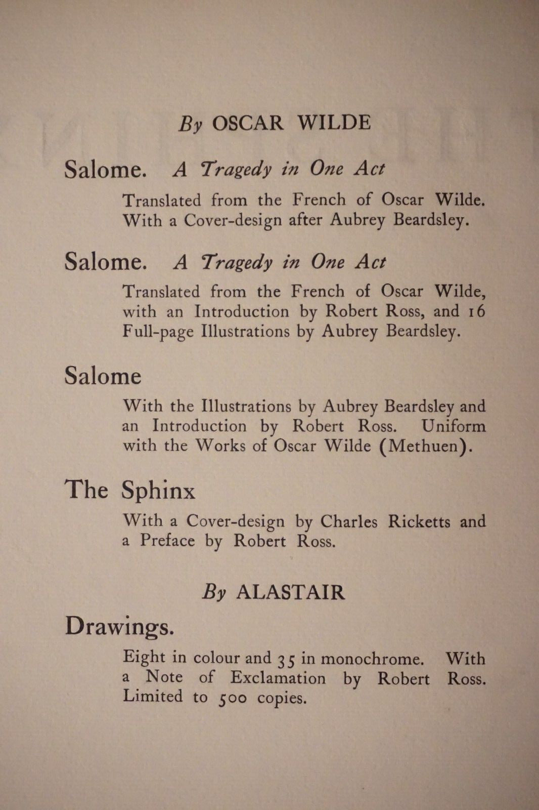 The Sphinx by Oscar Wilde and illustrated by Alastair 1920 Hardcover Limited