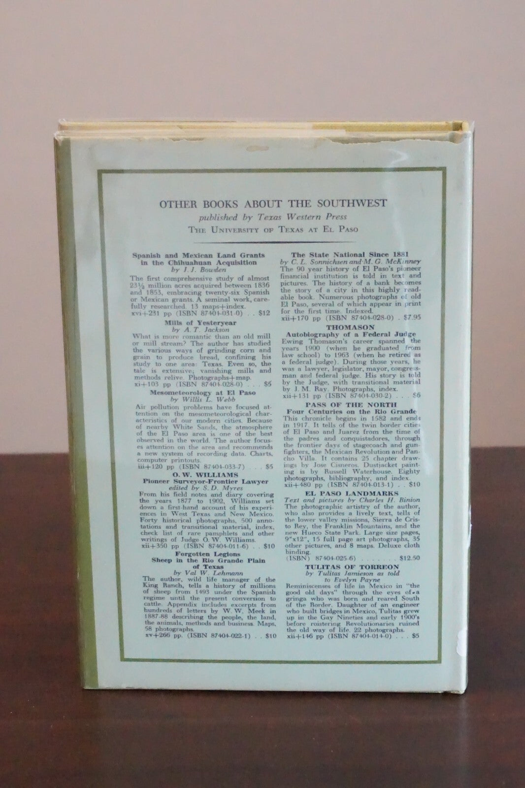 On The Last Frontier: Upton County, Texas History by N. Ethie Eagleton 1971 HC
