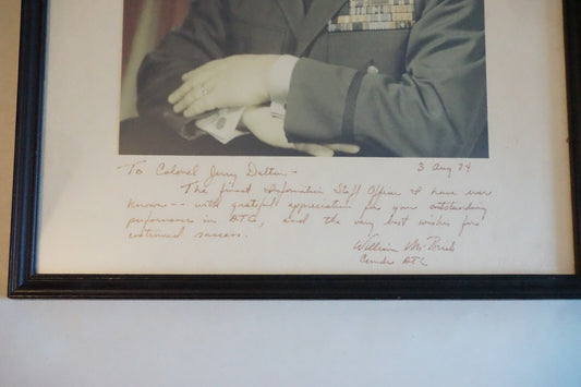 Framed and Signed Photo of General William McBride 1974